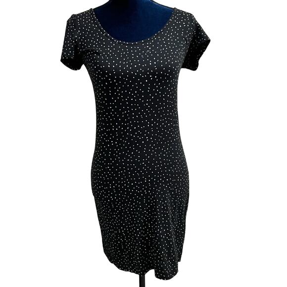H&M Dress black white polka dot Size small Form Fitting Flattering - Picture 1 of 8
